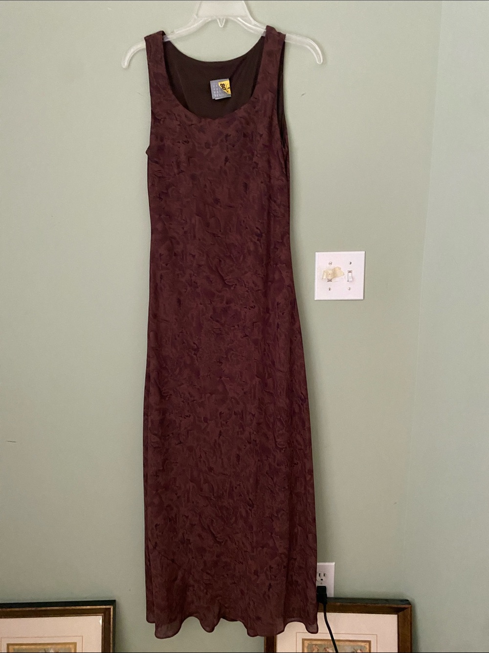 Rabbit Rabbit Rabbit Brown Print Maxi Dress size 10P - Vintage 1997/1998